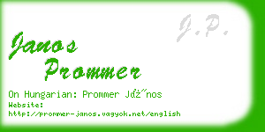 janos prommer business card